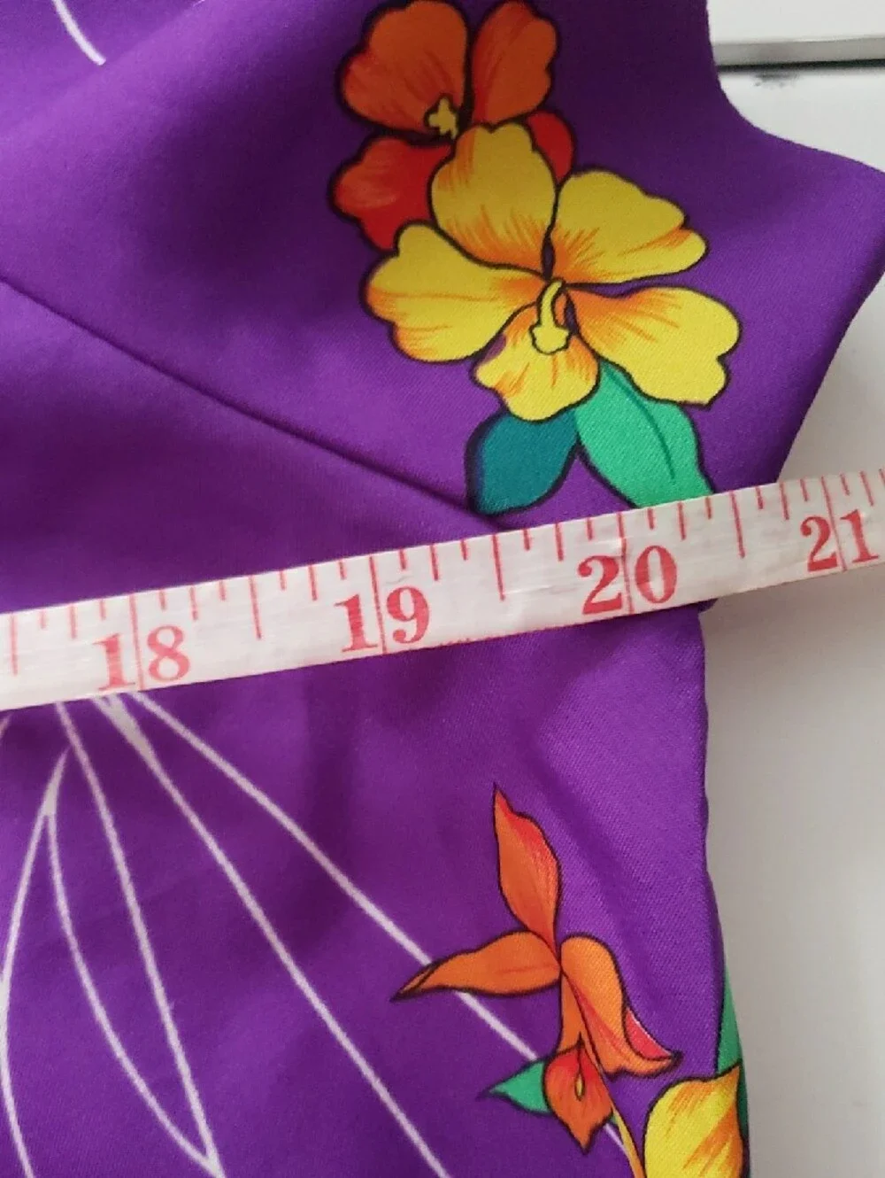 Vintage 70s Poly Purple Hawaiian Print Maxi Dress With Adorable Print!